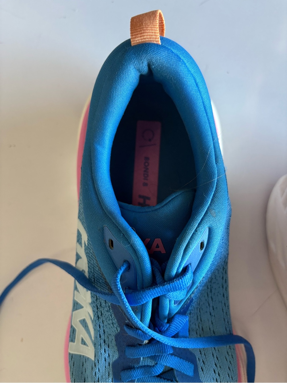 Hoka Blue Pink White Women's Athletic Running Shoes - Picture 5 of 10
